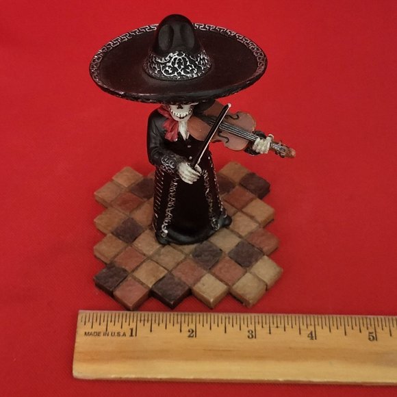 Summit Collection Day Of The Dead Wedding Band Mariachi Violin Player Skeleton S - Picture 10 of 13